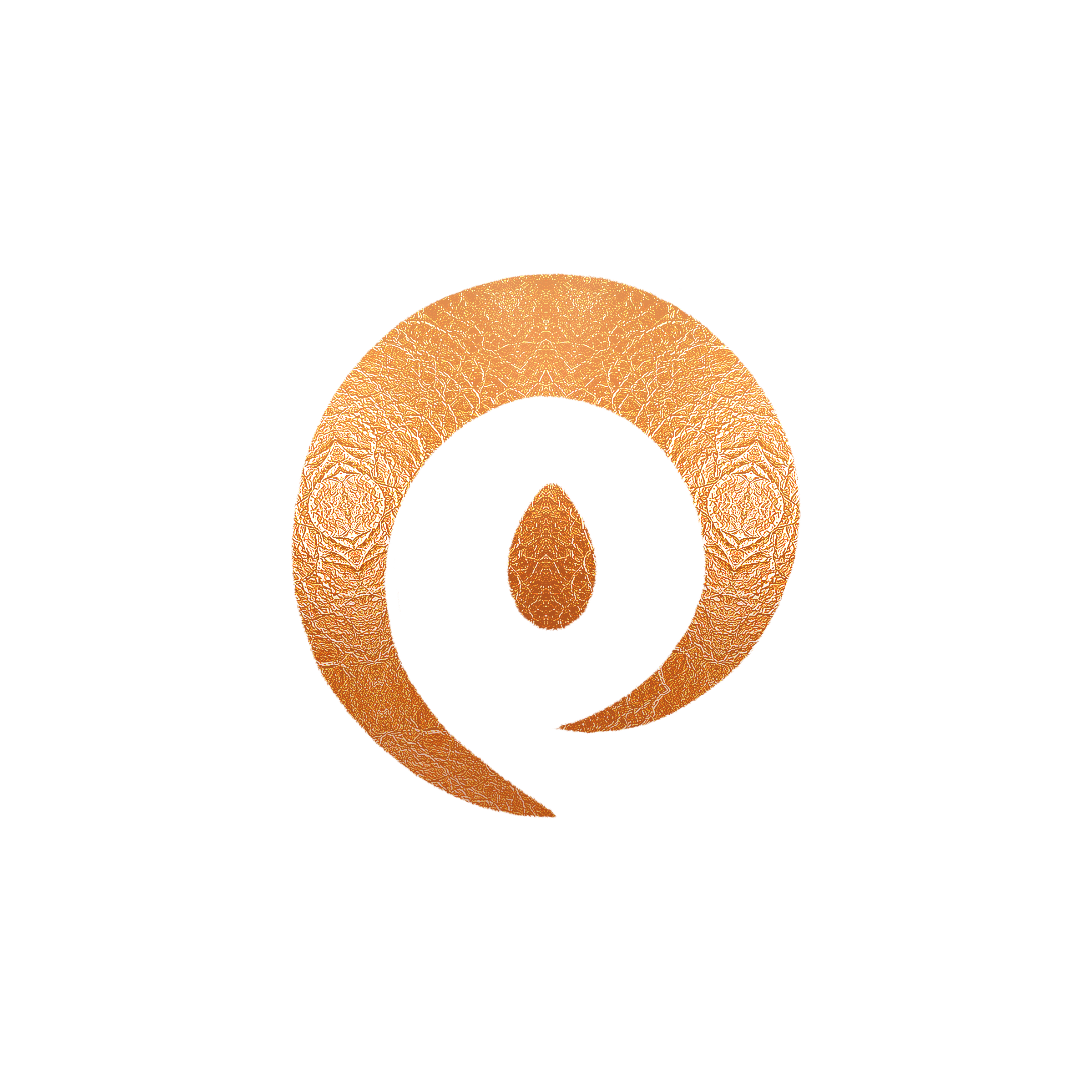 Hearth water sigil in textured copper